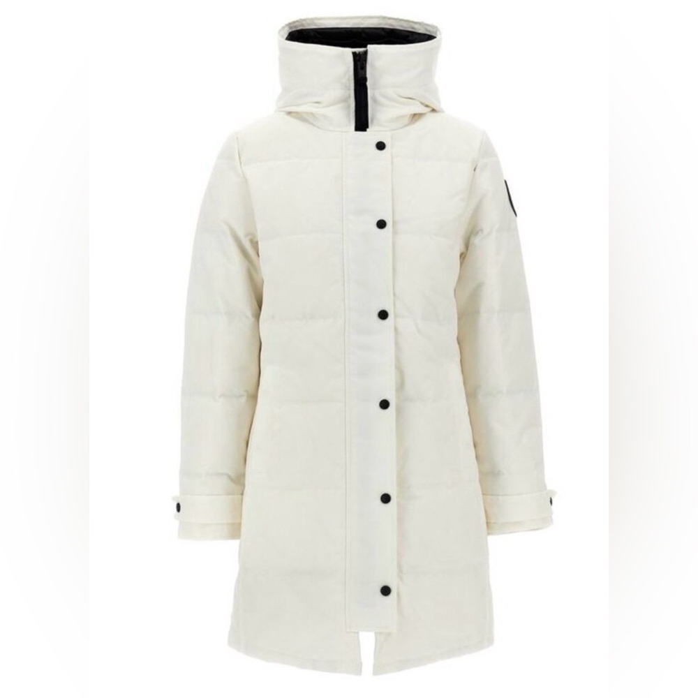 Canada Goose Loretta Black Label Down white Parka COAT SIZE S - Picture 2 of 6